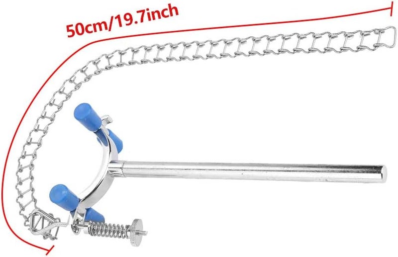 Maxmartt Lab Chain Clamp Holder, 19.7inch Stainless Steel Lab Glassware Clamp Lab Stand Chain Clamp Adjustable Lab Clamp Chain Long Chain Clamp Save and Sturdy for Beakers, Bottles, Flasks - Image 4